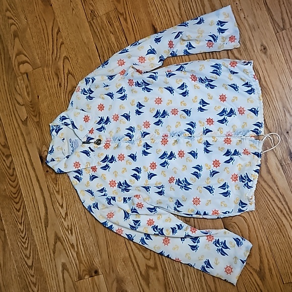 VINTAGE WEATHER TAMER KIDS COAT NAUTICAL SAILBOAT ANCHOR 1950s - Picture 1 of 8